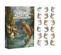 Fishing Advent Calendars 2026, 2D Acrylic Fish Ornaments | Christmas Countdown Calendar，Realistic 2D Flat Fish Pendants, 24 Days Countdown Calendar, for Dad Husband Boyfriend Anglers