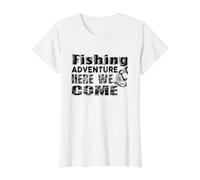 Fishing Adventure Here We Come Fisherman Value Graphic T-Shirt, Women, White, L