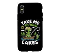 Fishing Alien Lake Life Angler UFO Abduction Spaceship Case for iPhone X/XS