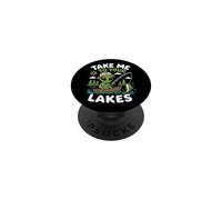 Fishing Alien Lake Life Angler UFO Abduction Spaceship PopSockets Adhesive PopGrip