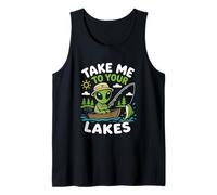 Fishing Alien Lake Life Angler UFO Abduction Spaceship Tank Top