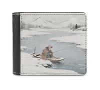 Fishing Alone in The Cold River Bifold Wallet for Men & Women,Small Wallets Secure And Durable,Front Pocket Wallet for Gift