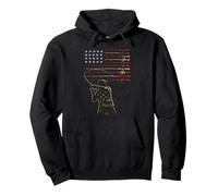 Fishing American Flag Angler Vintage Camo Gift Pullover Hoodie