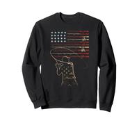Fishing American Flag Angler Vintage Camo Gift Sweatshirt