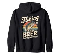 Fishing And Beer What Else Is There Retro Bass Zip Hoodie