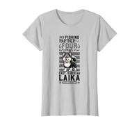 Fishing and East Siberian Laika T-Shirt, Women, Silver Grey, Small
