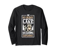 Fishing and Sharr Dog Long Sleeve T-Shirt