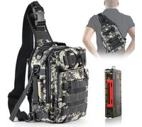 Fishing Backpack with Tackle Boxes, Fishing Tackle Bag with Rod Holder for Outdoor Sport, Versatile Hiking Backpack Lightweight Tactical Bag, Digital Camo Shoulder Bags for Hiking, Travel, Camping
