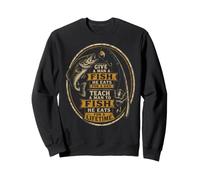 Fishing Badge Teach A Man To Fish Vintage Angler Gift Sweatshirt