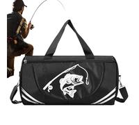 Fishing Bag | Large Capacity Gear Storage Bag - Shoulder Angling Backpack | for Outdoor Beach Camping Hiking Lake Sea Water Freshwater Kayak Travel, Black, Se référer au descriptif, Refer to
