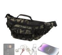 Fishing Bag, Multi-Compartment Fly Netting Pack, Lightweight Trawling Gear Pouch, Adjustable Straps, 1 Piece, Black, Camouflage, Perfect for Outdoor Casting Activities
