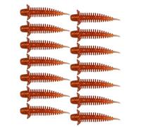 Fishing Bait 14-Pack Catfish Special Realistic Slow-Sink Freshwater Lures Apron Needle Tail Soft Baits for Curved MouthBluefin Fishing Gear(Orange)