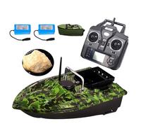 Fishing Bait Boat with GPS Auto Return, 500M Remote Control, LED Night Light, 2x12000mAh Battery, Boat Bag, 1.5Kg Capacity for Night and Day Fishing