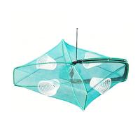 Fishing Bait Cage & Holding Basket, Featuring A Nylon Mesh And Plastic-coated Steel Frame Structure, Suitable For Crabs, Baitfish, Shrimp, And Lobsters(40x40x8cm)