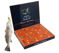 Fishing Bait Countdown Calendar, Angel Advent Calendar 24 Days Daily Bait for Freshwater Saltwater Anglers Gift Men Father