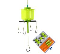 Fishing Bait Feeder, Carp Cage Trap, Hook Rig Set, Sturdy Lure Dispenser for Anglers Beginners Experts Father Son Outdoor River Lake Sea Fishing Tackle Gear Kit 7.87x4.33x2.36 Inches