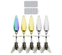 Fishing Bait, Metal Propeller Bait for Deep Water, 5pcs Vibrating Lures Imitation for Black Bass Trout Zander Catfish Salmon River Lake Stream