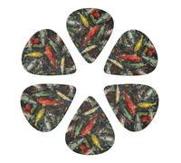 Fishing Bait Printed Guitar Picks Plectrum,Guitar accessories,6pcs 0.46mm