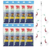 Fishing Bait Rigs Mackerel Rigs Luminous Beads Bait Fishing Lure Saltwater/Freshwater Rigged Hook Swivels Fish Skin Assorted Flasher Rigs