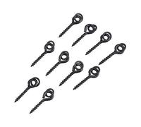 Fishing Bait Screws, 10pcs 15mm Anti Glare Black Coated Carp Rig Screws Bait Attachments with Link Loop for D Rigs Chod Rigs Boilie Fishing Tackle