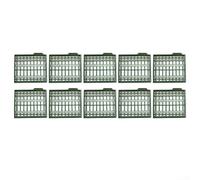 Fishing bait stopper pack 10 pieces with grid shaped bars suitable for carp fishing to improve bait stability and hook up success during fishing trips (Ink green)