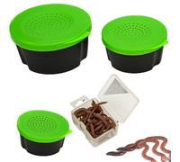 Fishing Bait Storage Box,Bait Storage Box - 3 Piece Bait Tackle Storage Box,Portable Bait Holder, Waterproof and Lightweight Fishing Accessories, Green, Consulte la descripción, See description