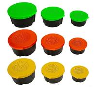 Fishing Bait Storage Organizer 3 Piece Set with Breather Holes for Live Earthworm Containment and Tackle Protection (Yellow)