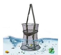 Fishing Basket - Flat Bottom Basket with Handle | Fishing Landing Net Folding Cage,for Live Caught Shrimp Freshwater Saltwater Sea Lake River Men Women Beginner