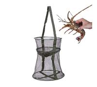 Fishing Basket | Flat Bottom Foldable with Handle - Outdoor Fish Holder Landing Net - for Shrimp Crab Protection Outdoor Freshwater Saltwater Sea Lake River Men Women Beginner