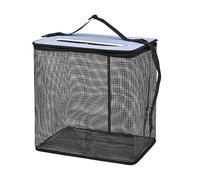 Fishing Basket - Foldable Floating Fish Net Cage | Mesh Net Compact Holder for Crabbing Kayak Boat Camping Outdoor Activities