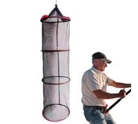 Fishing Basket for Caught Fish - Folding Cage, Quick Drying Fish Holder - Net | Durable Live Catch Net To Keep Fish In River Lake Boat Dock Outdoor Fishing Storage Use On Le