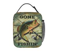 Fishing Bass Fish Lunch Box Kids Boys Girls Insulated Lunch Bag for Women Men Thermal Lunch Bags Bento Box Adult Lunch Box for Wor