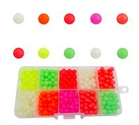 Fishing Beads Glow in Dark Plastic Green Colorful Fishing Line Bead Rubber Soft Beads Freshwater Saltwater for Fishing Rigs (4mm 1000pcs)