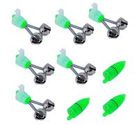 Fishing Bells Fishing Alarm Light Luminous Twin Bells Plastic Fishing Bells Clips Fishing Rod Alarm with Dual Alert Bells Fishing Bite Alarm Indicator On Fishing Rod (9 in Emerald Green)