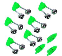 Fishing Bells Fishing Alarm Light Luminous Twin Bells Plastic Fishing Bells Clips Fishing Rod Alarm with Dual Alert Bells Fishing Bite Alarm Indicator On Fishing Rod (9 deep Green)