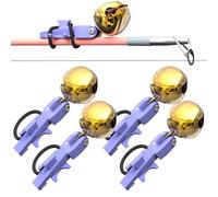 Fishing Bells for Rods - 5 Pieces Portable Sound Clip Bells with Fish Alarm and Bite Alert for Rods - For Men Fathers Fishermen - Outdoor, Lake and Sea, Night and