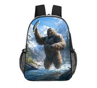 Fishing Bigfoot Fisher Funny Clear Backpack Waterproof Transparent Bag See Through Rucksack with Adjustable Straps