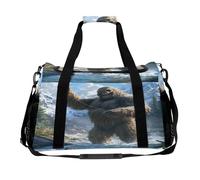 Fishing Bigfoot Fisher Large Capacity Travel Duffel Bag Sport Weekender Overnight Backpack Lightweight Luggage Bags
