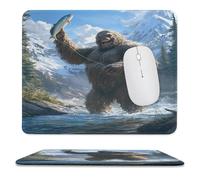Fishing Bigfoot Fisher Large Gaming Mouse Mat Soft Non-Slip Laptop Mousepad Portable Square Desk Pad for Office Home Work
