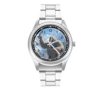 Fishing Bigfoot Fisher Men's Simple Watch with Stainless Strap Fashion Easy Reader Wristwatch Gifts for Men