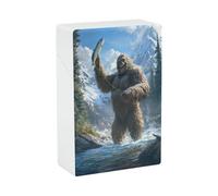 Fishing Bigfoot Fisher Portable Waterproof Cigarette Case Printed Travel Cigarettes Box Gift for Men Women