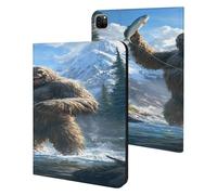 Fishing Bigfoot Fisher Printed Tablet Cases Compatible with iPad Series Slim Trifold Stand Protective Cover