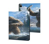 Fishing Bigfoot Fisher Printed Tablet Cases Compatible with iPad Series Slim Trifold Stand Protective Cover