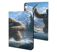 Fishing Bigfoot Fisher Printed Tablet Cases Compatible with iPad Series Slim Trifold Stand Protective Cover