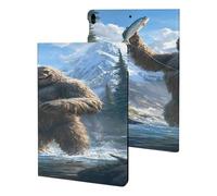 Fishing Bigfoot Fisher Printed Tablet Cases Compatible with iPad Series Slim Trifold Stand Protective Cover