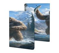 Fishing Bigfoot Fisher Printed Tablet Cases Compatible with iPad Series Slim Trifold Stand Protective Cover