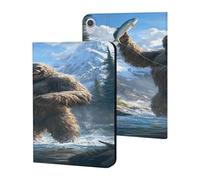Fishing Bigfoot Fisher Printed Tablet Cases Compatible with iPad Series Slim Trifold Stand Protective Cover