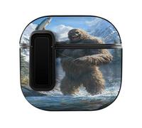 Fishing Bigfoot Fisher Printed Wireless Bluetooth Earphone Protective Holder Compatible with Airpods 4 Funny Earbud Case