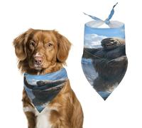 Fishing Bigfoot Fisher Triangle Dog Bandana Adjustable Pet Bibs Summer Washable Scarf for Small Medium Large Pets