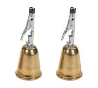 Fishing Bite Alarm Bell with Iron Wire Clip, Copper Plated Sea Fishing Strike Alert Indicator for Rod Tip Night Fishing, Gold Brass Bell Clamp On Bite Detector(S)